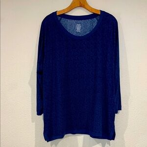 Women’s Jockey soft stretchy blue marled athletic top plus size XXL